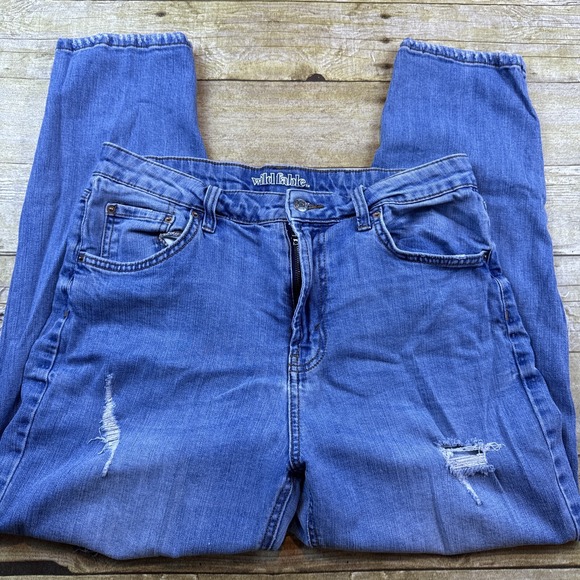 Wild Fable High Rise Mom Jeans Distressed Women's Size 12 Light‎ Wash - Picture 5 of 15